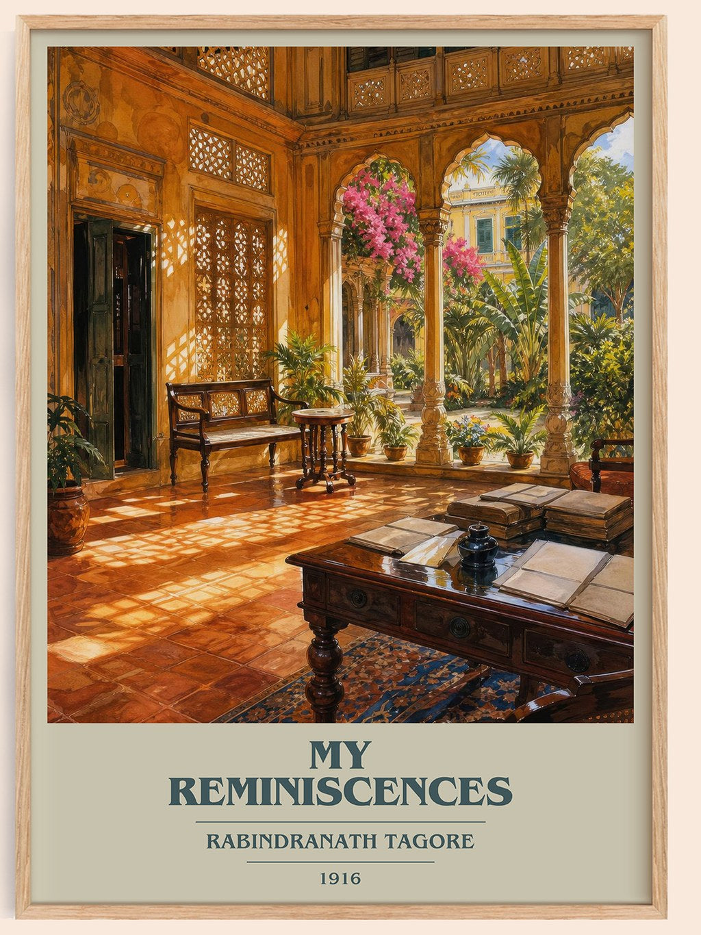 My Reminiscences book cover book poster by Rabindranath Tagore – framed literary art print