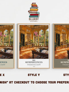 My Reminiscences book cover print in frame leaning in hallway – memoir wall art