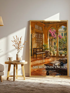 My Reminiscences watercolour print in frame leaning in hallway – memoir wall art