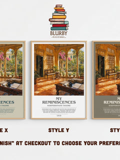 My Reminiscences bookish print in frame leaning in hallway – memoir wall art