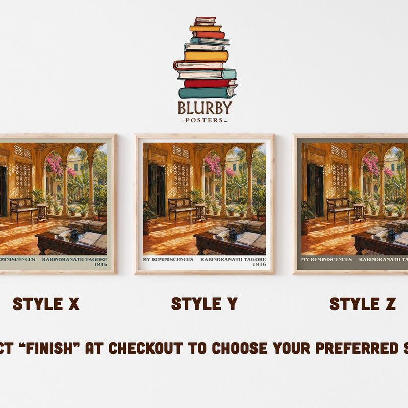 My Reminiscences literary print in frame leaning in hallway – memoir wall art