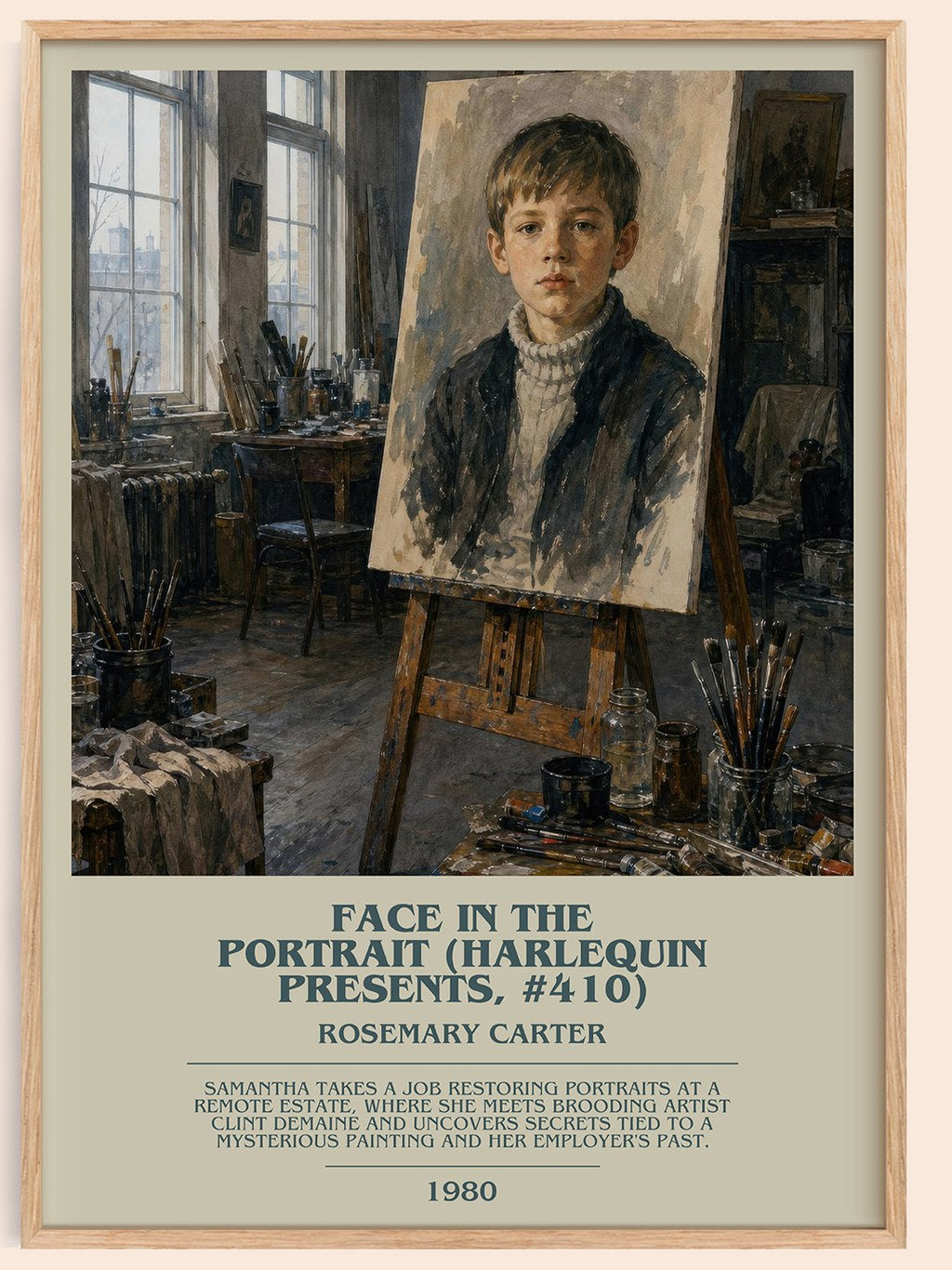Face in the Portrait (Harlequin Presents, #410) bookish book poster by Rosemary Carter – framed literary art print