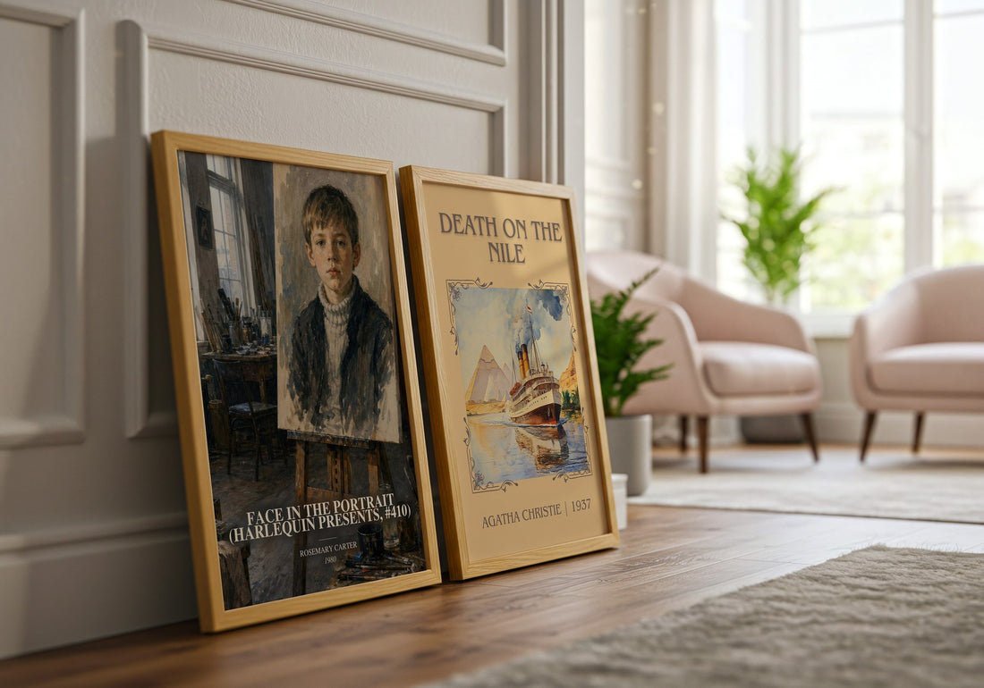 Face in the Portrait (Harlequin Presents, #410) watercolour print framed by window – literary home decor