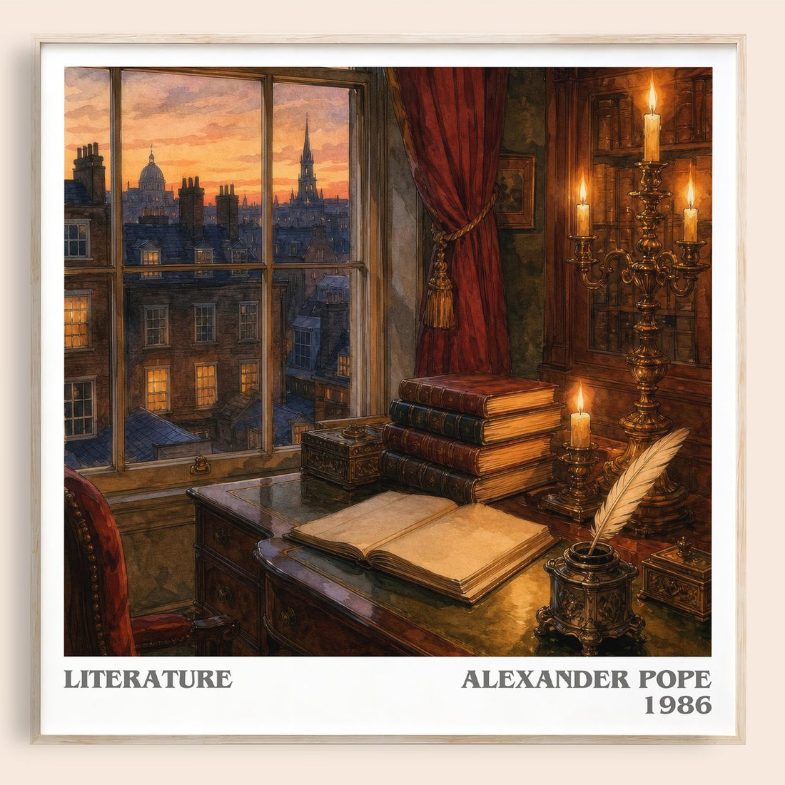 Literature literary book poster by Alexander Pope – framed literary art print