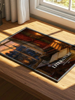 Literature watercolour book poster framed on wall – poetry wall art