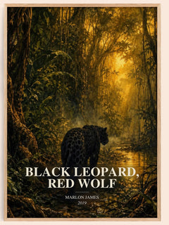 Black Leopard, Red Wolf watercolour book poster by Marlon James – framed literary art print