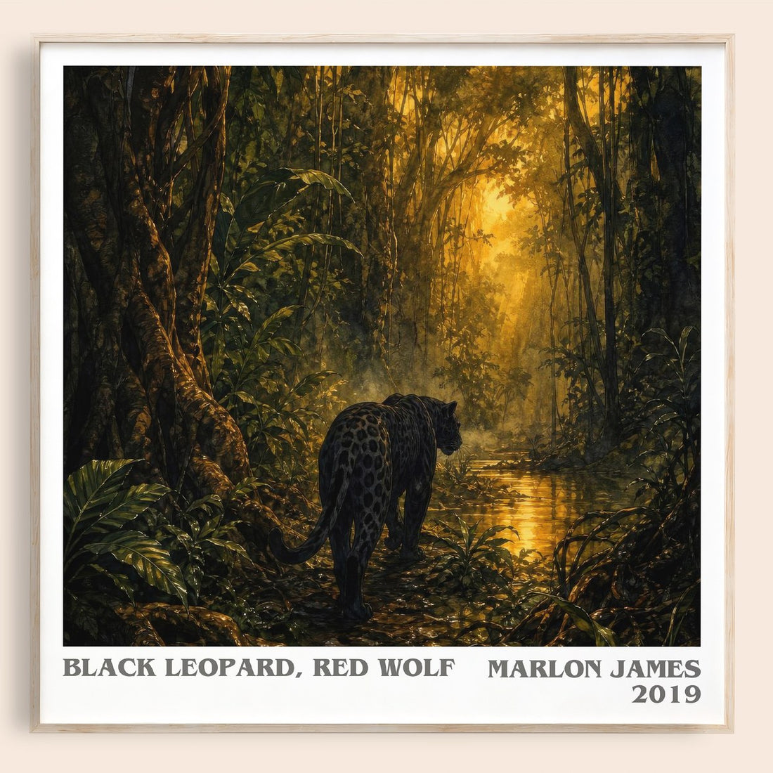 Black Leopard, Red Wolf literary book poster by Marlon James – framed literary art print