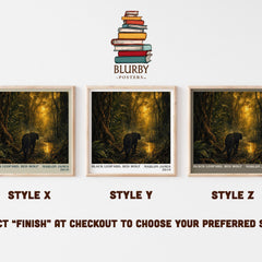 Black Leopard, Red Wolf literary print in frame leaning in hallway – fantasy wall art