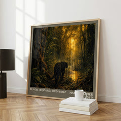 Black Leopard, Red Wolf literary print framed by window – literary home decor