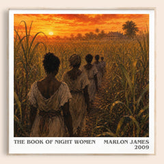 The book of night women literary book poster by Marlon James – framed literary art print