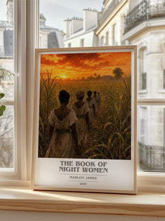 The book of night women book cover poster colour and style options – Marlon James book art