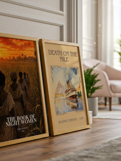The book of night women watercolour print framed by window – literary home decor
