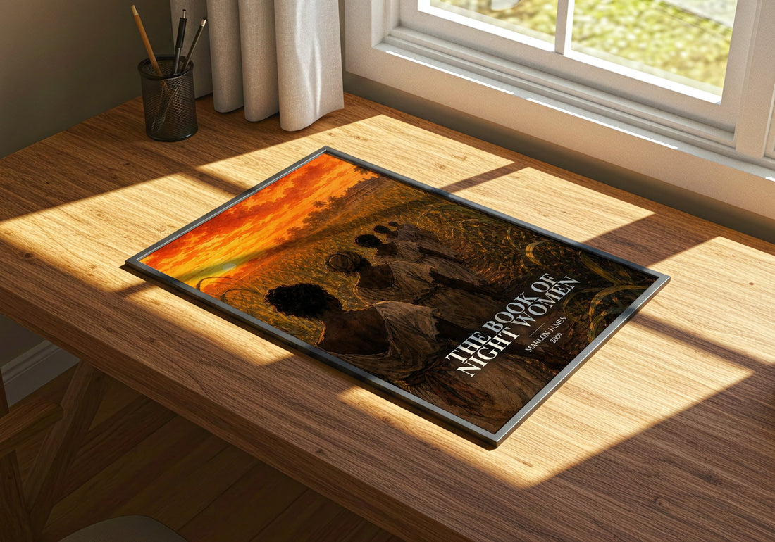 The book of night women watercolour book poster framed on wall – historical fiction wall art