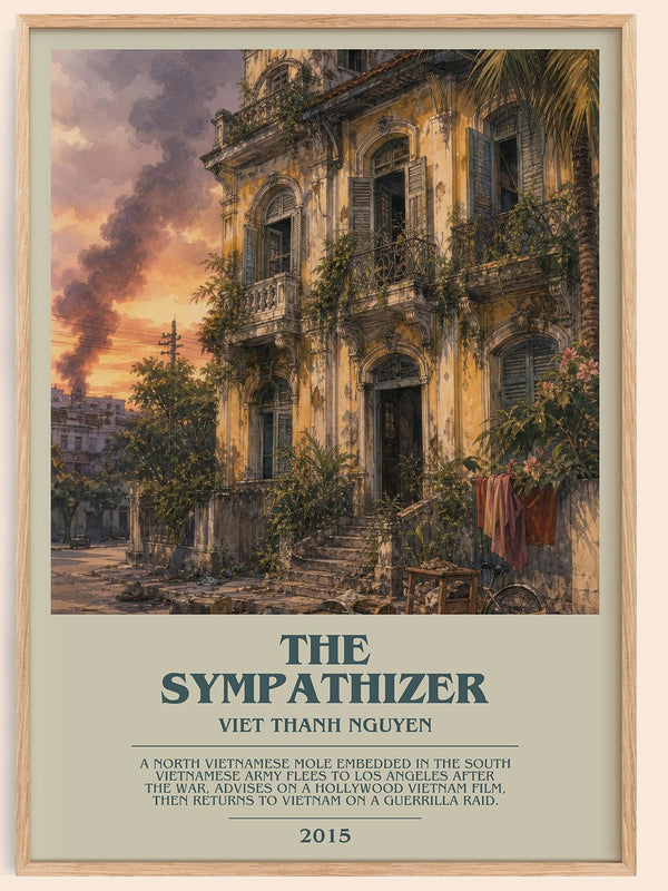 The Sympathizer bookish book poster by Viet Thanh Nguyen – framed literary art print