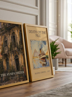 The Sympathizer watercolour print framed by window – literary home decor