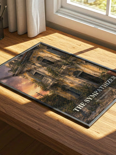 The Sympathizer watercolour book poster framed on wall – literary fiction wall art