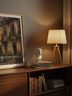 The Sympathizer watercolour print on bookshelf – Viet Thanh Nguyen fan gift