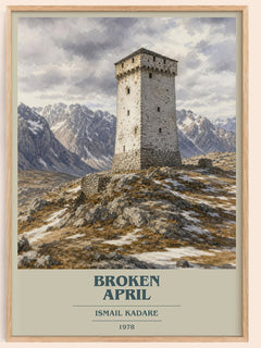 Broken April book cover book poster by Ismail Kadare – framed literary art print