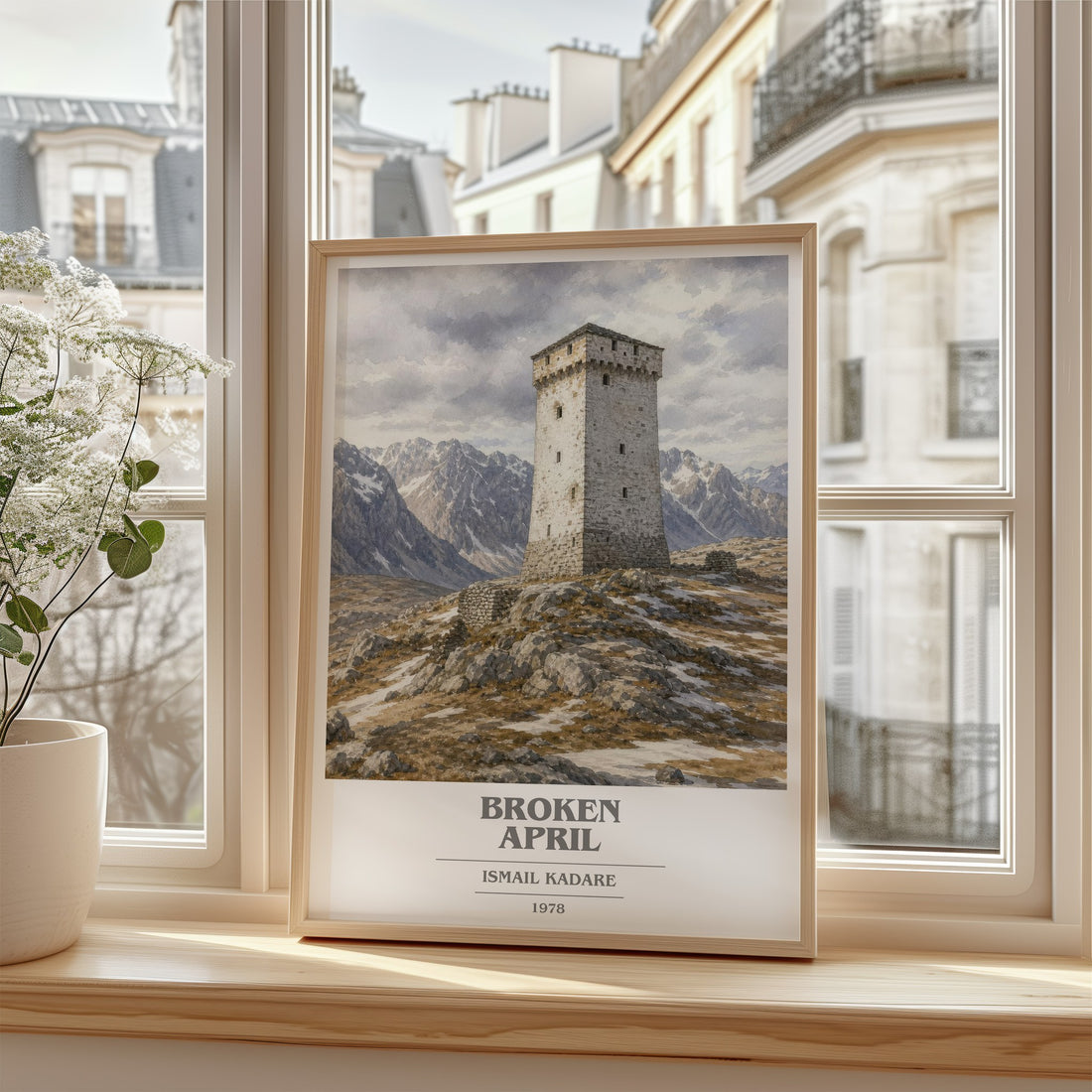 Broken April book cover poster colour and style options – Ismail Kadare book art