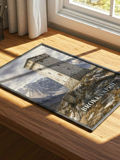 Broken April watercolour book poster framed on wall – literary fiction wall art