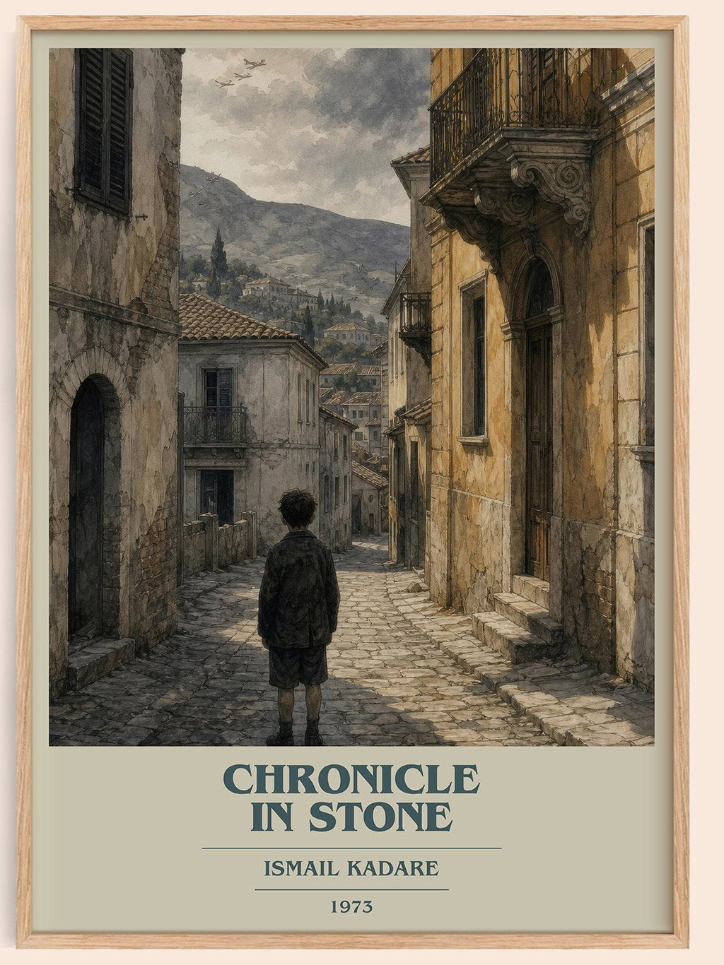 Chronicle in Stone book cover book poster by Ismail Kadare – framed literary art print