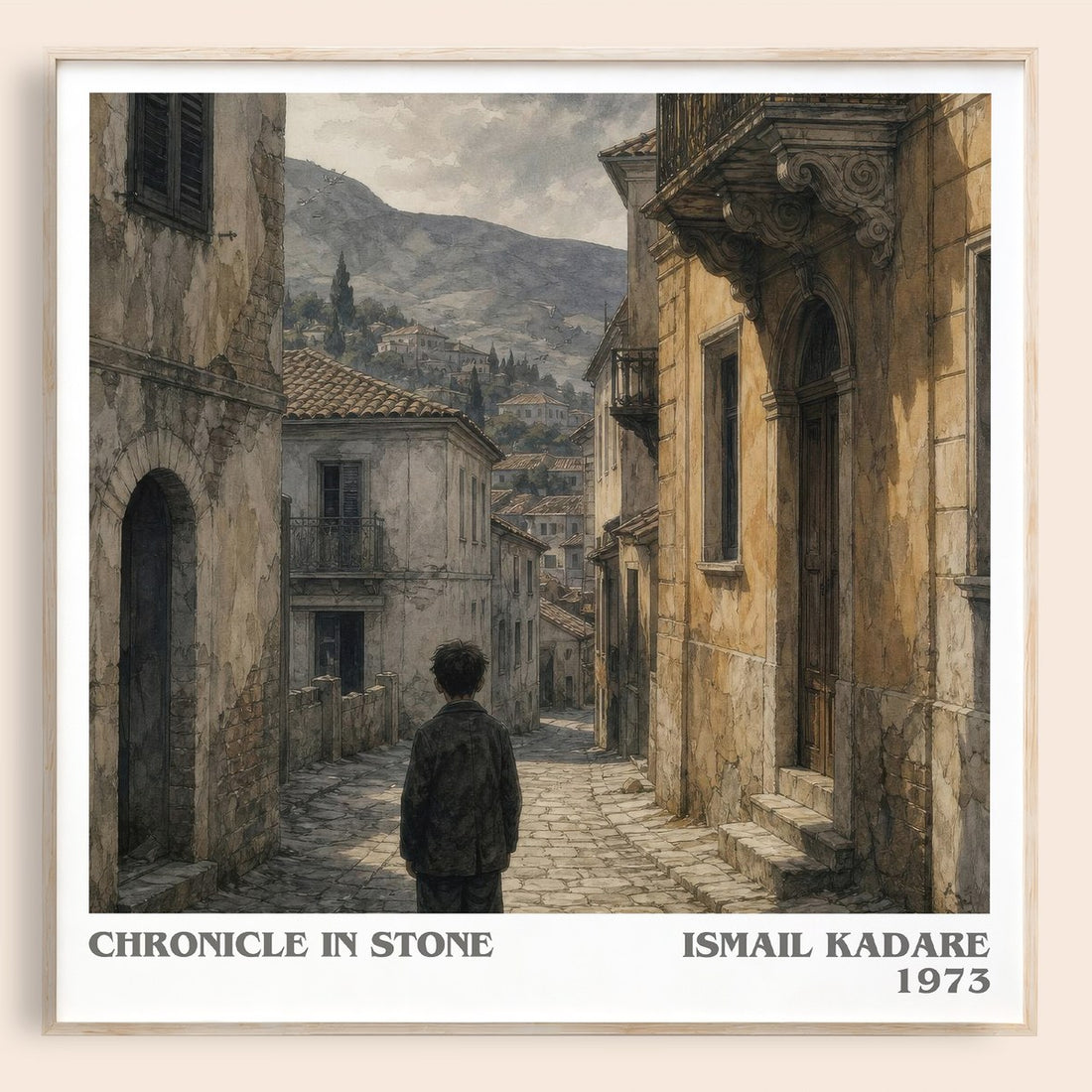 Chronicle in Stone literary book poster by Ismail Kadare – framed literary art print