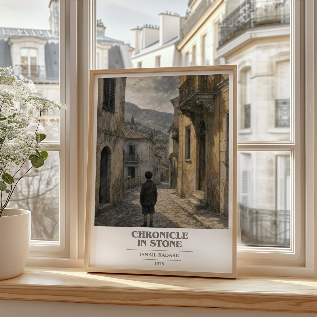 Chronicle in Stone book cover poster colour and style options – Ismail Kadare book art