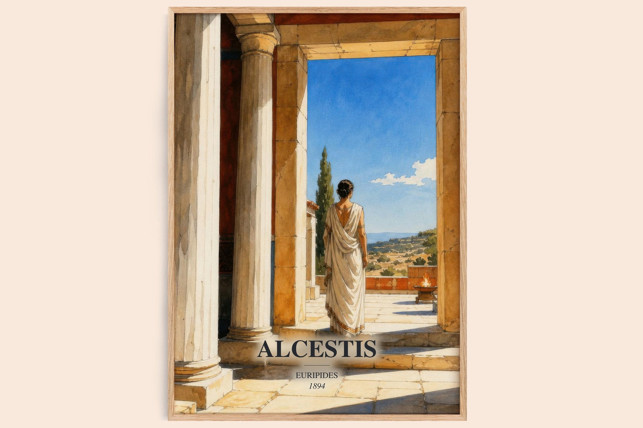 Alcestis Book Watercolour Illustration by Euripides