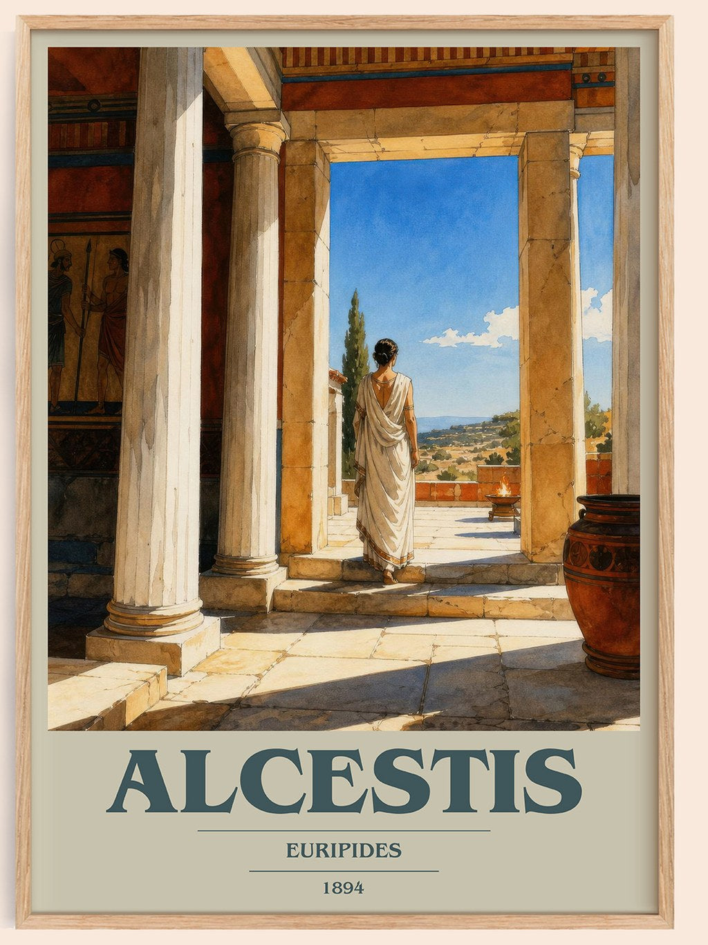 Alcestis book cover book poster by Euripides – framed literary art print