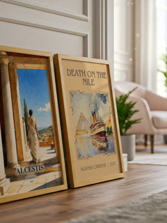 Alcestis watercolour print framed by window – literary home decor
