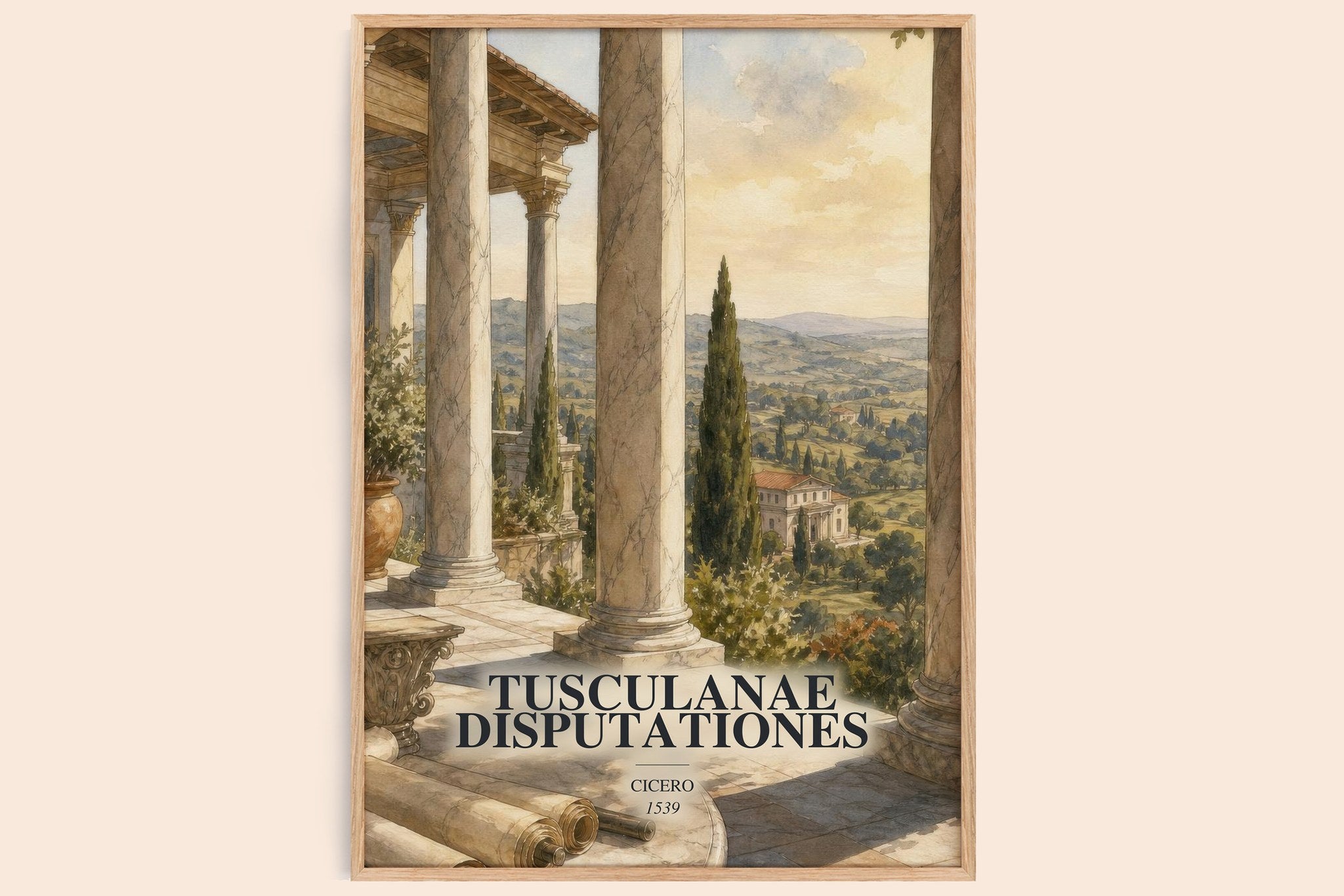 Tusculanae disputationes Book Watercolour Illustration by Cicero