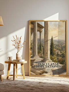 Tusculanae disputationes watercolour print in frame leaning in hallway – philosophy wall art