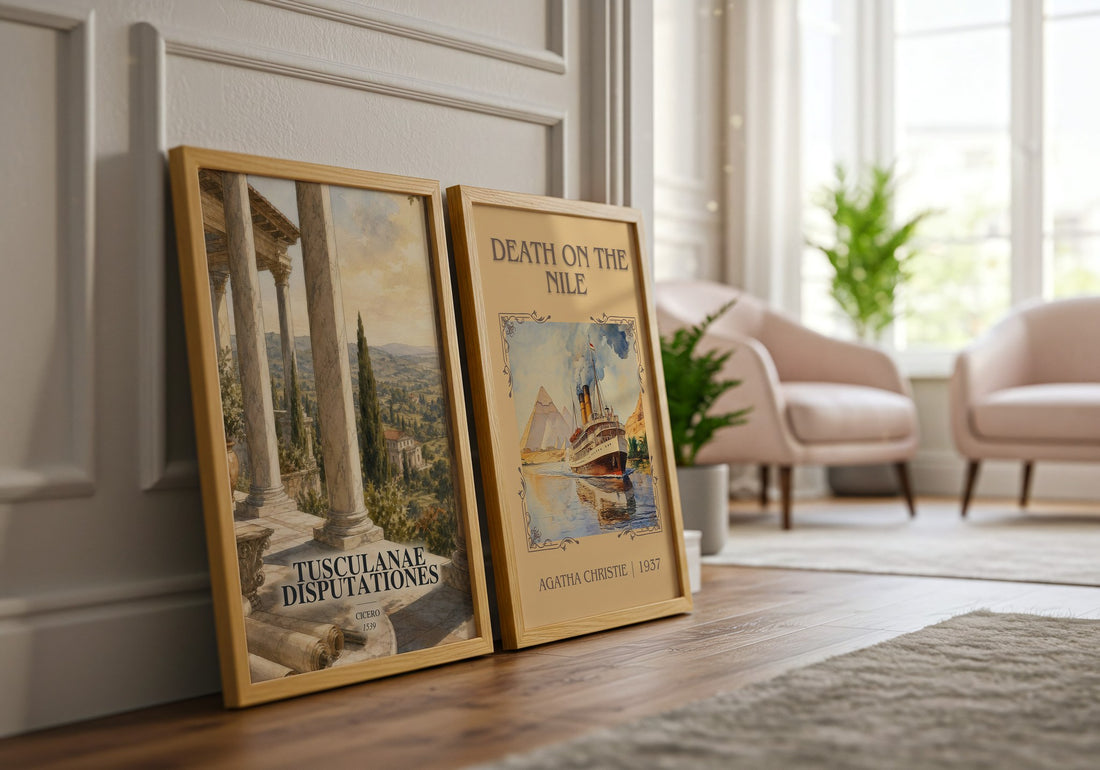 Tusculanae disputationes watercolour print framed by window – literary home decor
