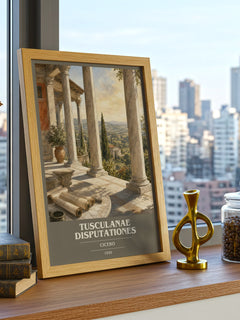 Tusculanae disputationes book cover print framed by window – literary home decor