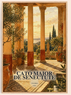 Cato maior de senectute watercolour book poster by Cicero – framed literary art print