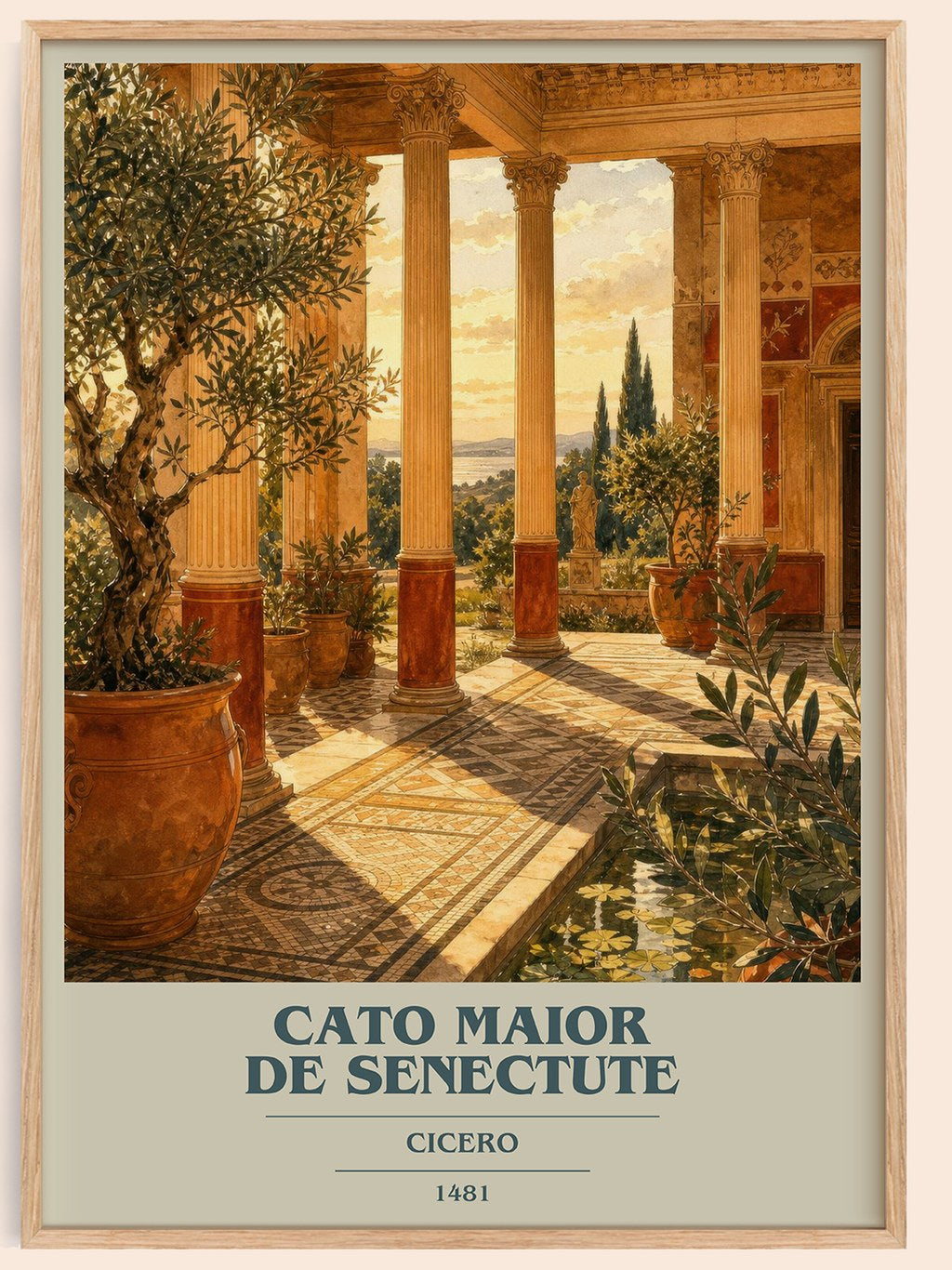 Cato maior de senectute book cover book poster by Cicero – framed literary art print