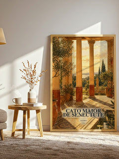 Cato maior de senectute watercolour print in frame leaning in hallway – philosophy wall art