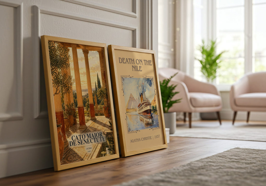 Cato maior de senectute watercolour print framed by window – literary home decor