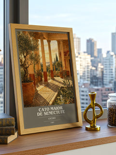 Cato maior de senectute book cover print framed by window – literary home decor