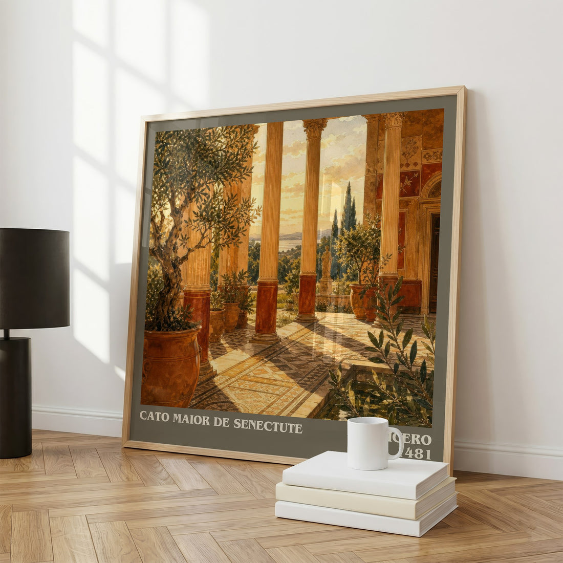 Cato maior de senectute literary print framed by window – literary home decor