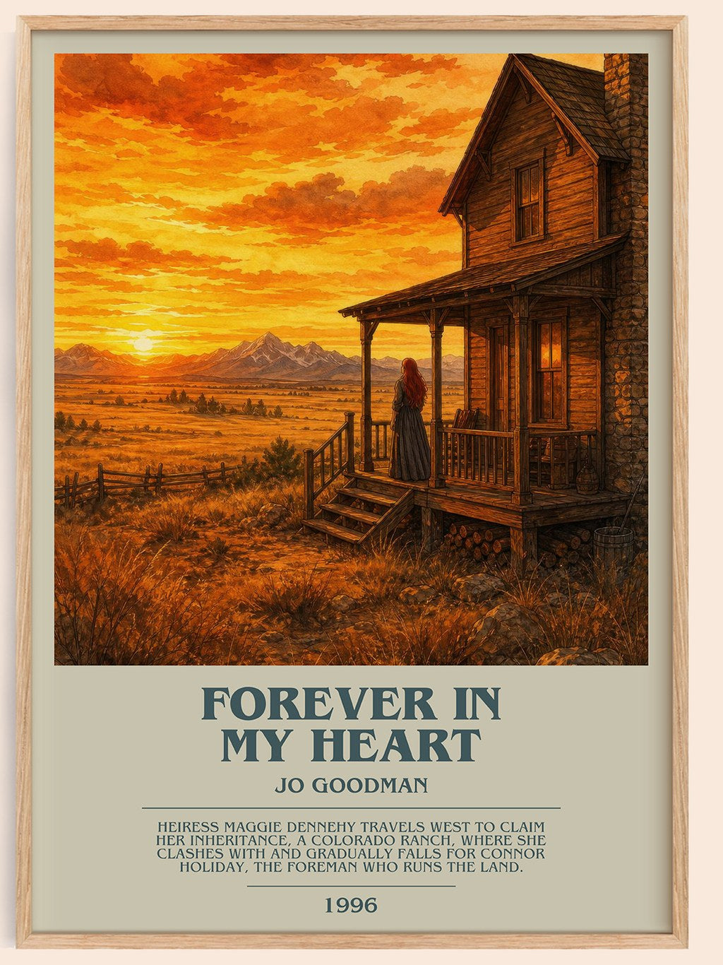 Forever in my heart bookish book poster by Jo Goodman – framed literary art print
