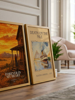 Forever in my heart watercolour print framed by window – literary home decor