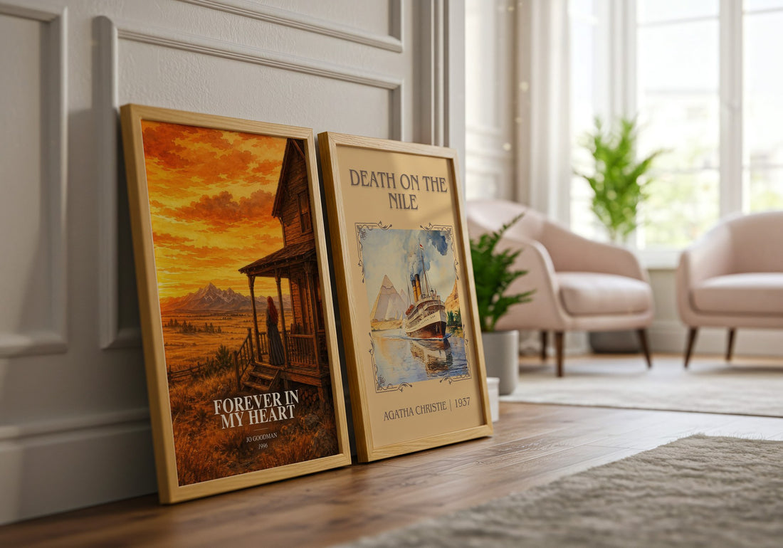 Forever in my heart watercolour print framed by window – literary home decor