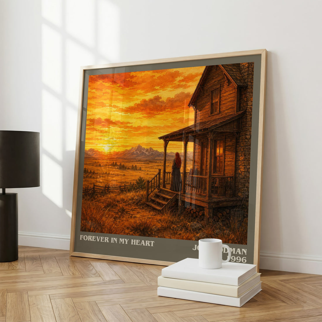 Forever in my heart literary print framed by window – literary home decor