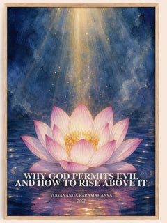 Why god permits evil and how to rise above it watercolour book poster by Yogananda Paramahansa – framed literary art print