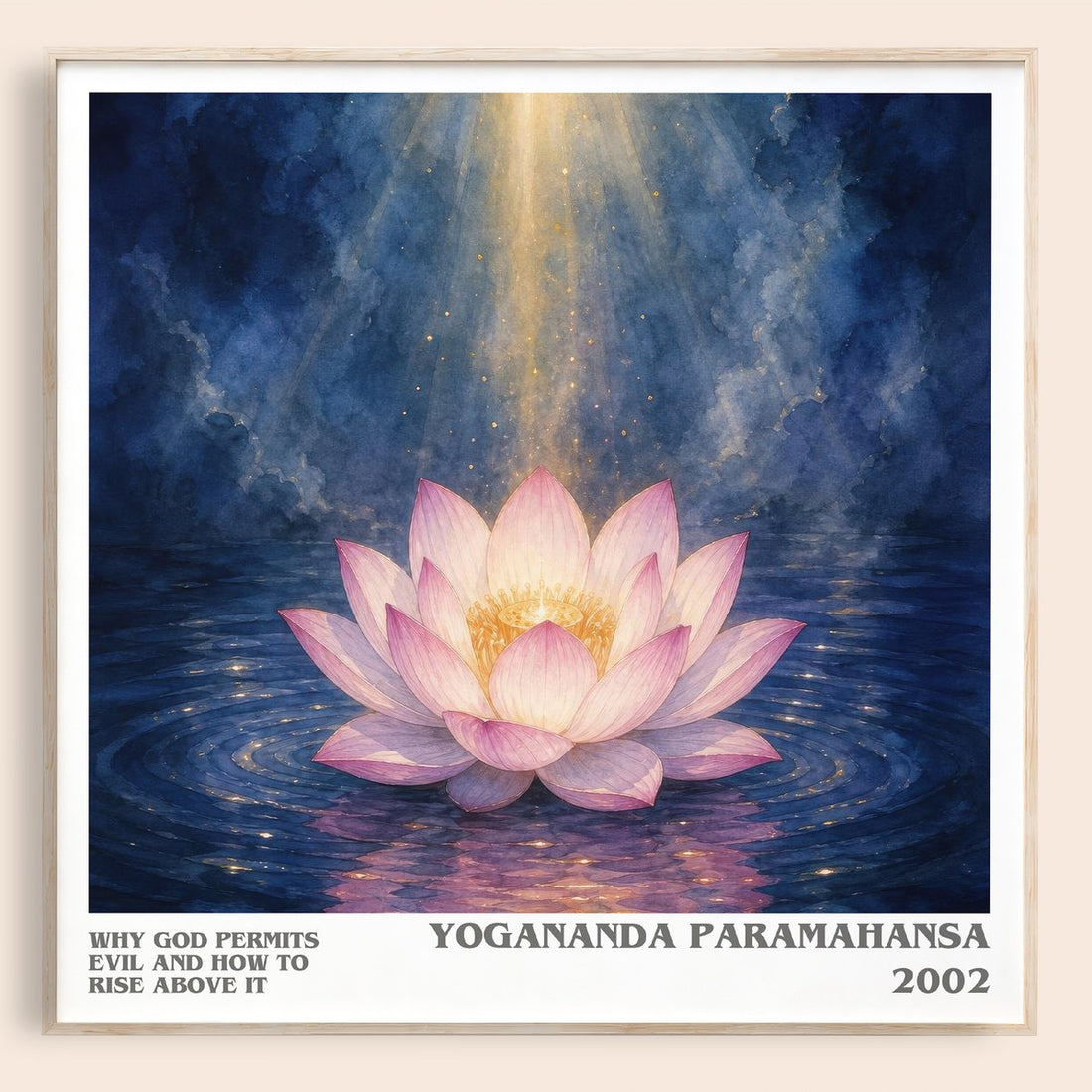 Why god permits evil and how to rise above it literary book poster by Yogananda Paramahansa – framed literary art print