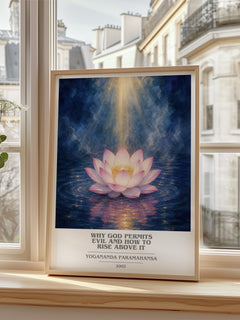 Why god permits evil and how to rise above it book cover poster colour and style options – Yogananda Paramahansa book art