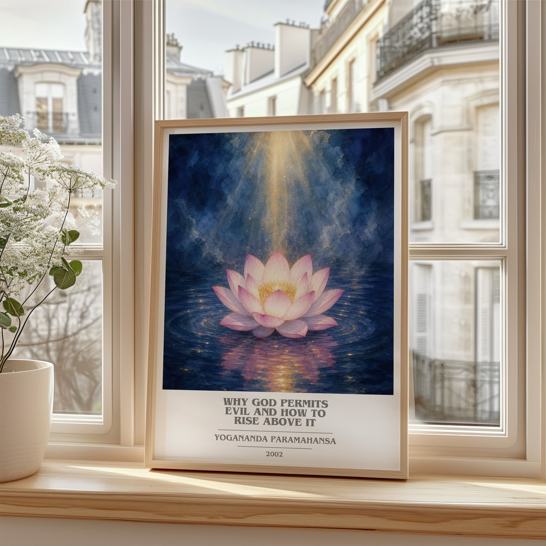 Why god permits evil and how to rise above it book cover poster colour and style options – Yogananda Paramahansa book art