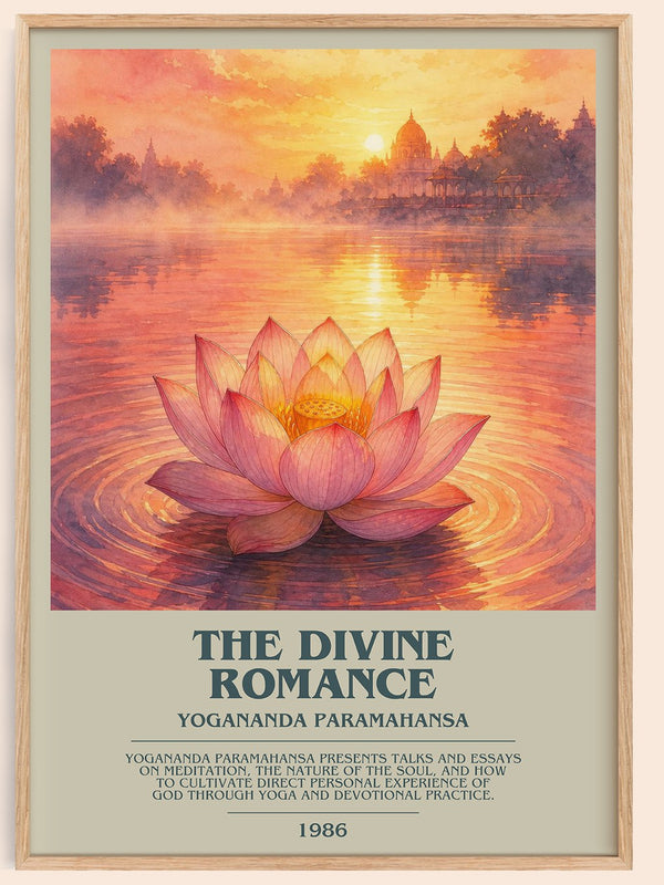 The divine romance bookish book poster by Yogananda Paramahansa – framed literary art print
