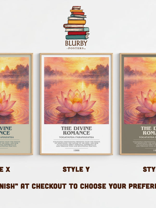 The divine romance bookish print in frame leaning in hallway – philosophy wall art